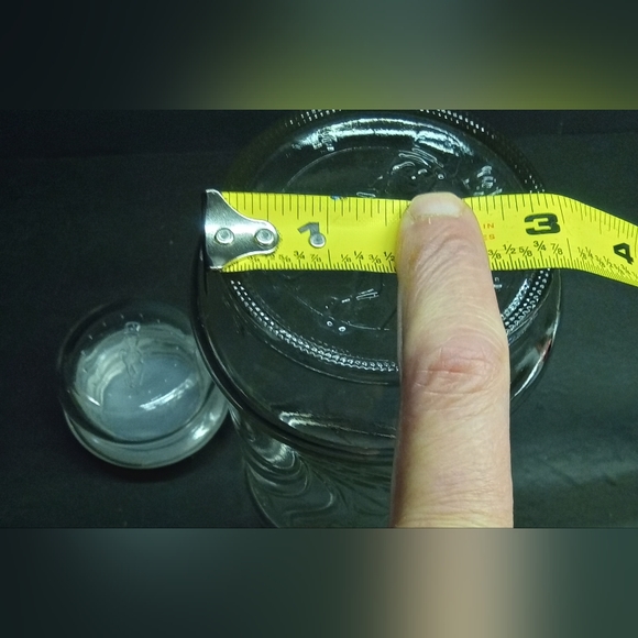 Planters Mr Peanut Glass Apothecary Jar Canister VTG 1982 Wide Pnut Leaf Design - Picture 8 of 12